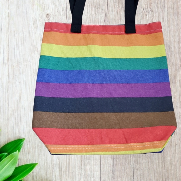 BNWT The Phluid Project Rainbow Stripes Tote Gender-Free Fashion - Picture 3 of 7